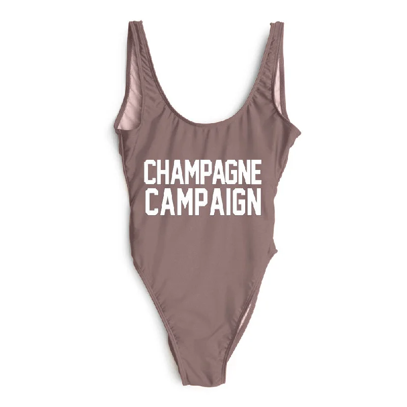 Women's Sequined Mini One - Pieces in Gold for a Glamorous New Year's Eve PartyCHAMPAGNE CAMPAIGN [SWIMSUIT]
