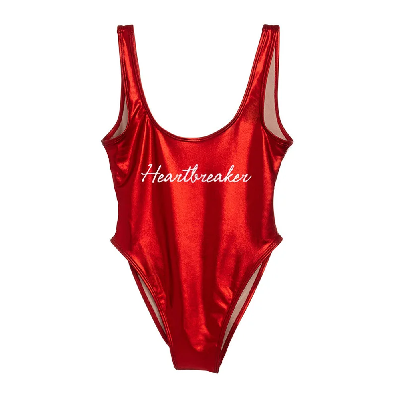 Women's Long - Sleeve Turtleneck One - Pieces in Navy for a Sophisticated Winter EnsembleHEARTBREAKER [METALLIC SWIMSUIT]