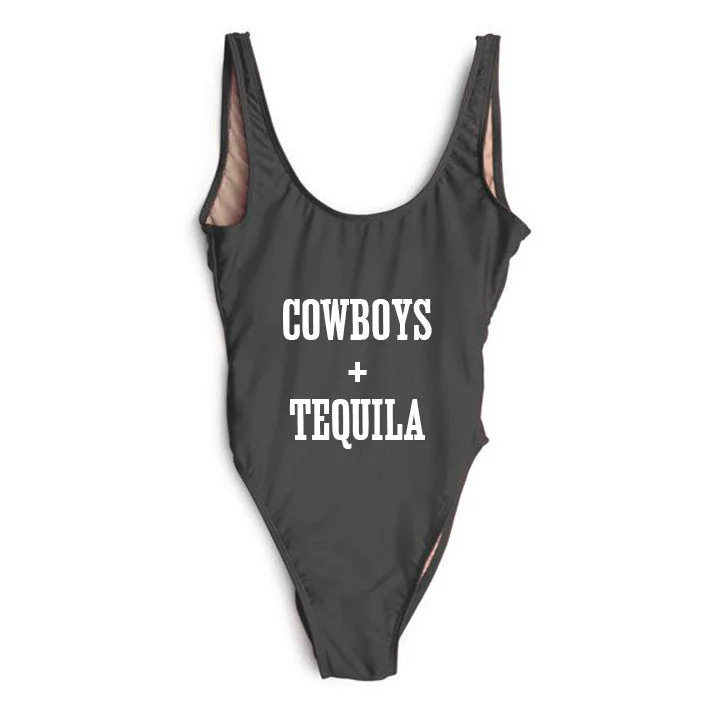 Plus Size Women's Animal Print One - Pieces in Leopard for a Bold and Trendy StatementCOWBOYS + TEQUILA [SWIMSUIT]
