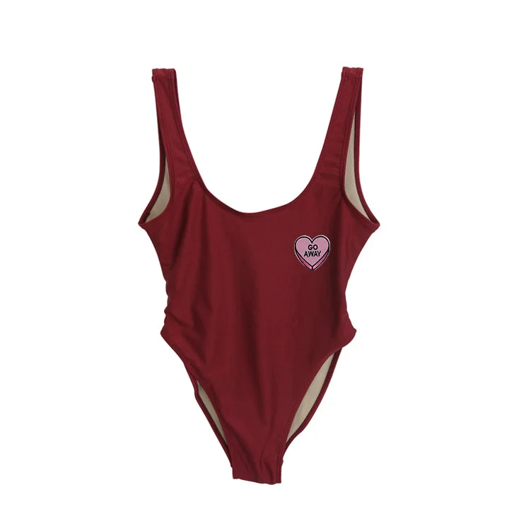 Women's Velvet One - Pieces in Emerald Green for a Luxurious and Sophisticated OccasionGO AWAY HEART PATCH [SWIMSUIT]