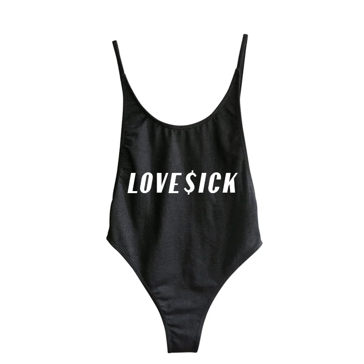 Women's Sleeveless Backless One - Pieces in Black with Cut - Out Details for a Sexy Beach LookLOVE$ICK [BALI SWIMSUIT]
