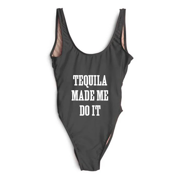 Women's Sheer Paneled One - Pieces in White for a Delicate and Elegant Evening AppearanceTEQUILA MADE ME DO IT [SWIMSUIT]
