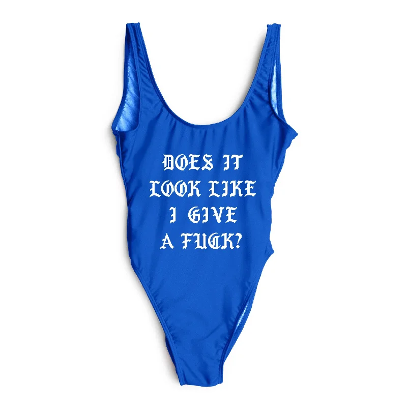 Women's Sleeveless One - Pieces in Yellow with Floral Appliques for a Cheerful and Spring - Like LookDOES IT LOOK LIKE I GIVE A FUCK? [SWIMSUIT]