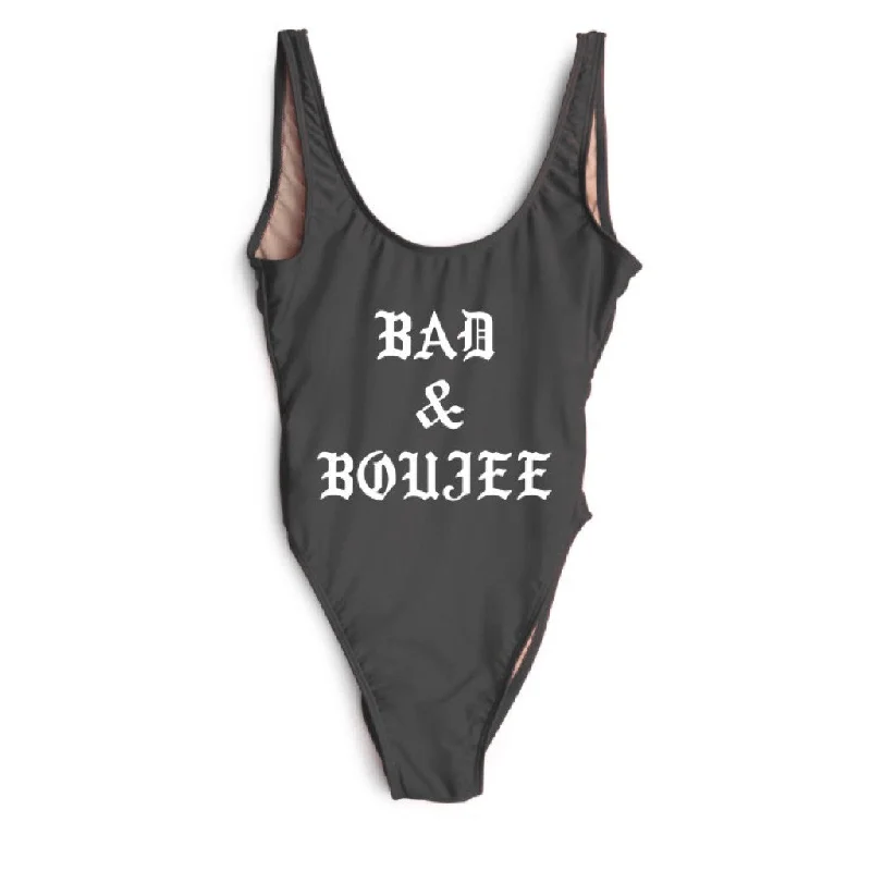Plus Size Women's Ruffled Hem One - Pieces in Pink for a Feminine and Flirty Summer OutfitBAD & BOUJEE [SWIMSUIT]