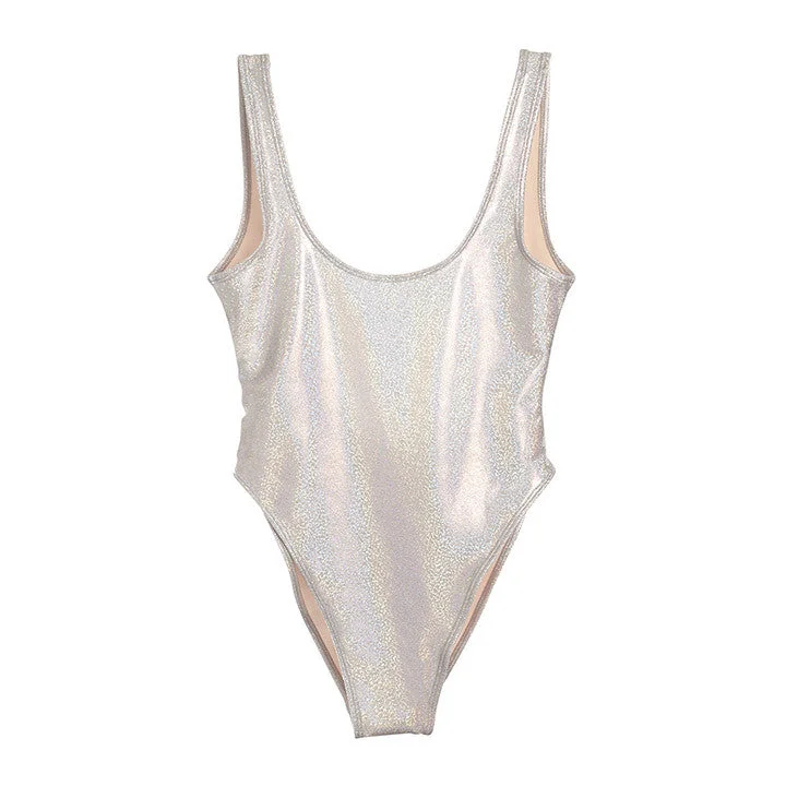 Women's Cargo - Style One - Pieces in Khaki with Pockets for a Practical and Stylish Outdoor LookMETALLIC IRIDESCENT WHITE [BLANK SWIMSUIT]