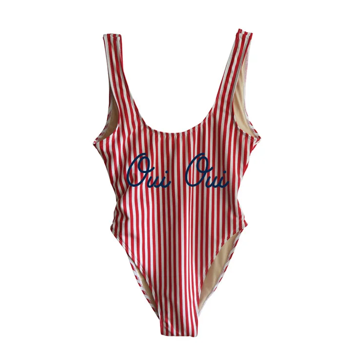 Plus Size Women's Striped One - Pieces in Navy and White for a Nautical - Inspired EnsembleOUI OUI [SWIMSUIT]
