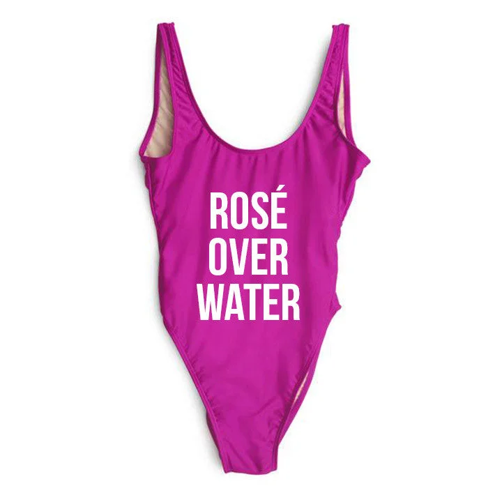 Women's Metallic One - Pieces in Silver for a Shiny and Eye - Catching Night OutfitROSÉ OVER WATER [SWIMSUIT]