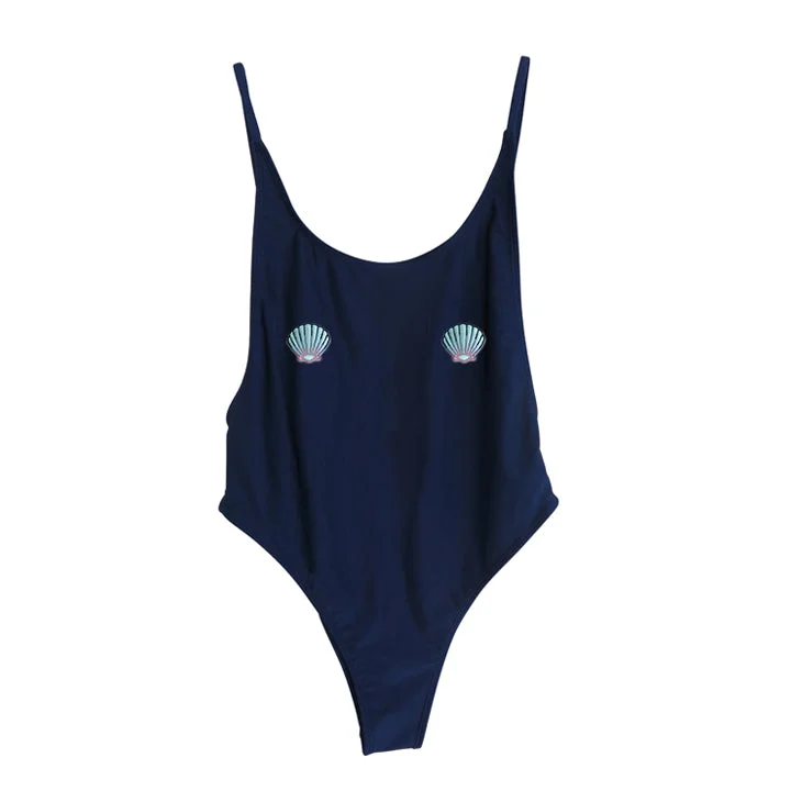 Women's Plaid Patterned One - Pieces in Red and Black for a Classic Fall LookSEASHELL PATCHES [BALI SWIMSUIT]