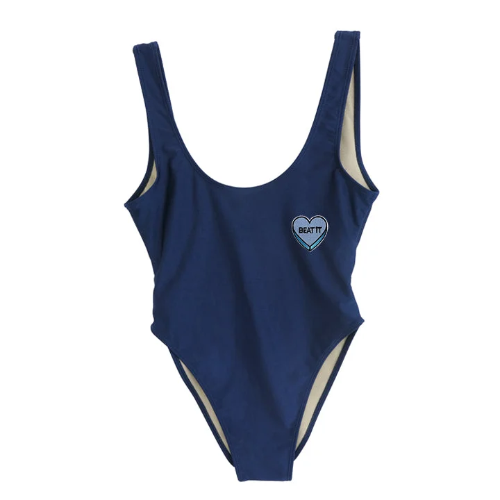 Women's Sleeveless One - Pieces in Yellow with Floral Appliques for a Cheerful and Spring - Like LookBEAT IT HEART PATCH [SWIMSUIT]