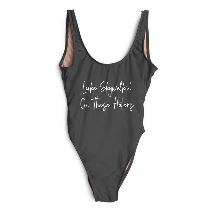 Women's Sleeveless Backless One - Pieces in Black with Cut - Out Details for a Sexy Beach LookLUKE SKYWALKIN' ON THESE HATERS [SWIMSUIT]