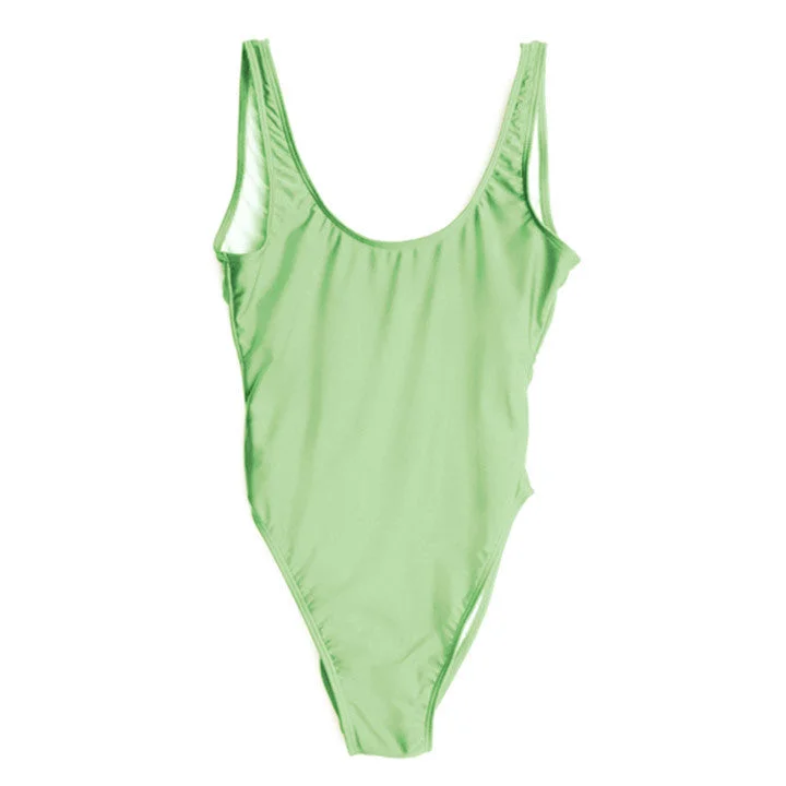 Women's Sequined Mini One - Pieces in Gold for a Glamorous New Year's Eve PartyLIGHT GREEN [BLANK SWIMSUIT]