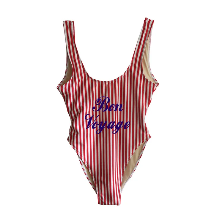 Plus Size Women's Ruffled Hem One - Pieces in Pink for a Feminine and Flirty Summer OutfitBON VOYAGE [SWIMSUIT]