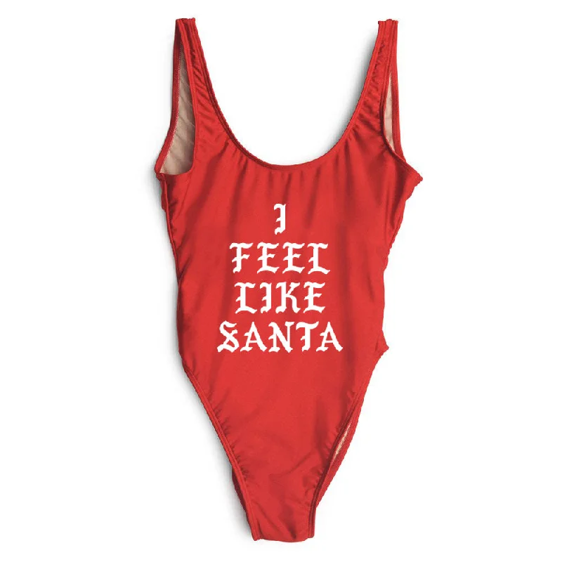 Women's Plaid Patterned One - Pieces in Red and Black for a Classic Fall LookI FEEL LIKE SANTA [SWIMSUIT]