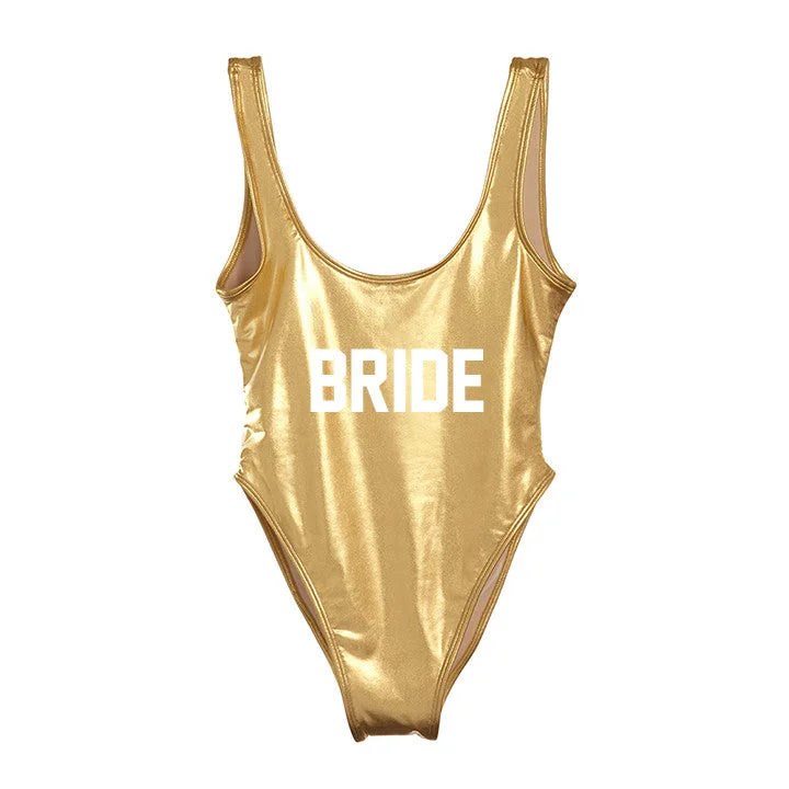 Plus Size Women's Animal Print One - Pieces in Leopard for a Bold and Trendy StatementBRIDE [METALLIC SWIMSUIT]