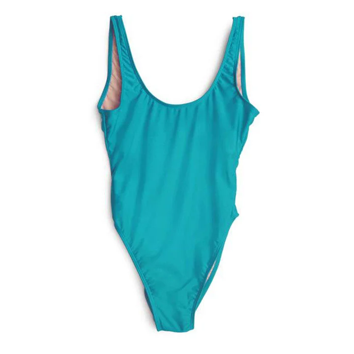 Women's Sheer Paneled One - Pieces in White for a Delicate and Elegant Evening AppearanceMADAGASCAR BLUE [BLANK SWIMSUIT]