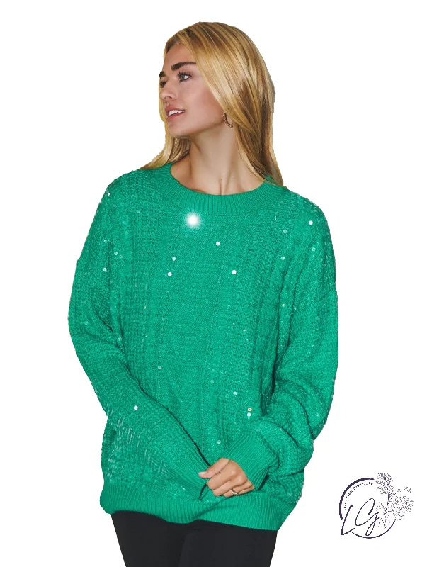Wrap - Style Women Long Sleeve Top for a Versatile FitJolly Hues Sequin Crewneck Sweater Wrap - Style Women Long Sleeve Top for a Versatile FitJolly Hues Sequin Crewneck Sweater