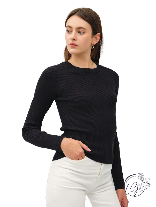 Cropped Women Long Sleeve Top to Pair with High - Waisted BottomsEver Crew Classic Long Sleeve Cropped Women Long Sleeve Top to Pair with High - Waisted BottomsEver Crew Classic Long Sleeve