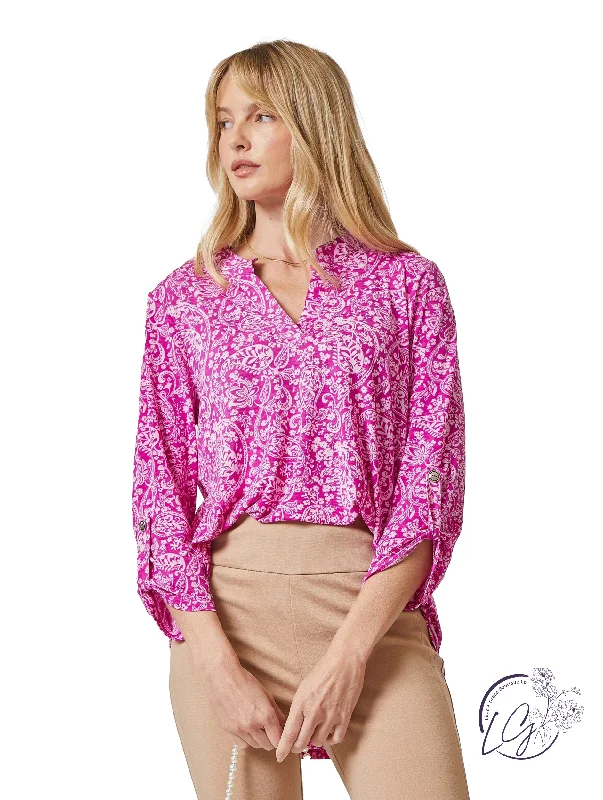 Plus Size Women Long Sleeve Top for a Flattering and Comfortable FitMagenta Lizzy Top Plus Size Women Long Sleeve Top for a Flattering and Comfortable FitMagenta Lizzy Top