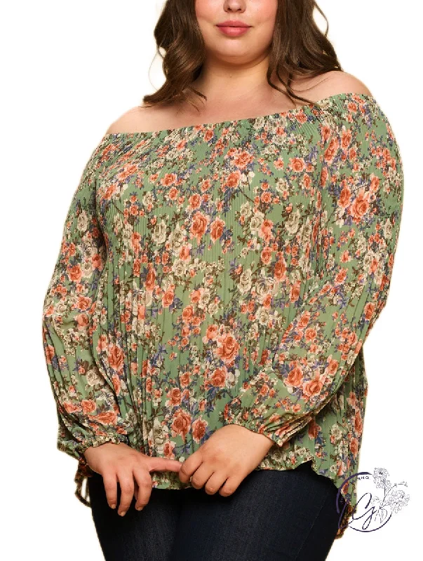 Cable - Knit Women Long Sleeve Top with a Cozy TextureCurvy Out On The Town Chiffon Top Cable - Knit Women Long Sleeve Top with a Cozy TextureCurvy Out On The Town Chiffon Top