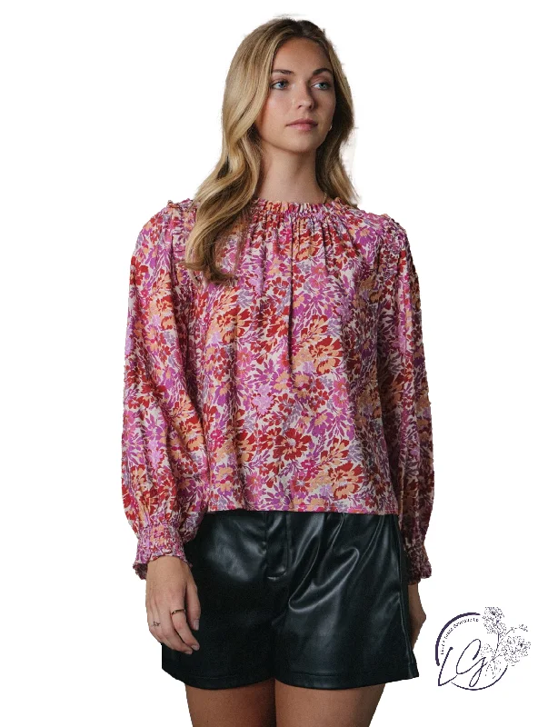 Printed Graphic Women Long Sleeve Top with a Bold StatementFloral Petals Long Sleeve Blouse Printed Graphic Women Long Sleeve Top with a Bold StatementFloral Petals Long Sleeve Blouse