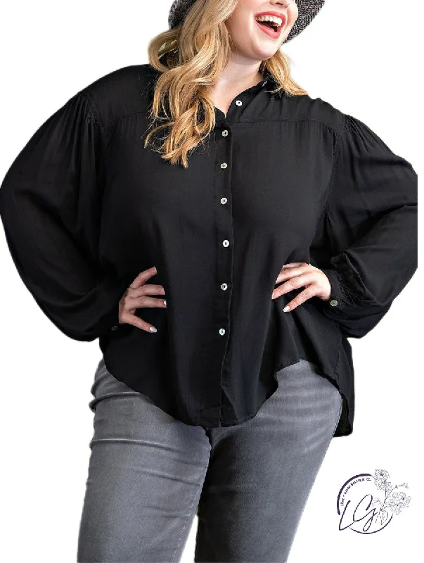 Organic Cotton Women Long Sleeve Top for Eco - Friendly ComfortCurvy Buttoned Elegance Blouse Organic Cotton Women Long Sleeve Top for Eco - Friendly ComfortCurvy Buttoned Elegance Blouse