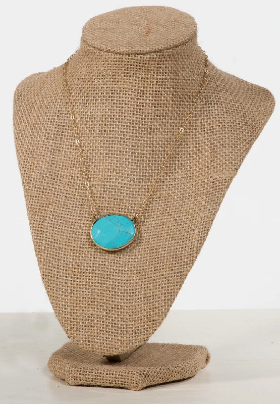 Lace - Trimmed Women Long Sleeve Top for an Elegant LookOval Necklace