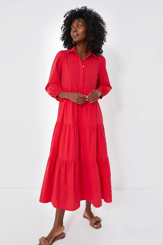 Midi dresses with off - the - shoulder necklines for a flirty look Hibiscus Red Mabel Maxi Dress Midi dresses with off - the - shoulder necklines for a flirty look Hibiscus Red Mabel Maxi Dress