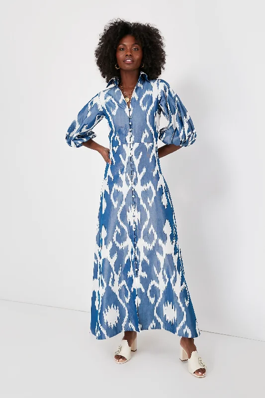 Midi dresses with denim fabric for a casual yet stylish day out Blue Jodhpur Dress