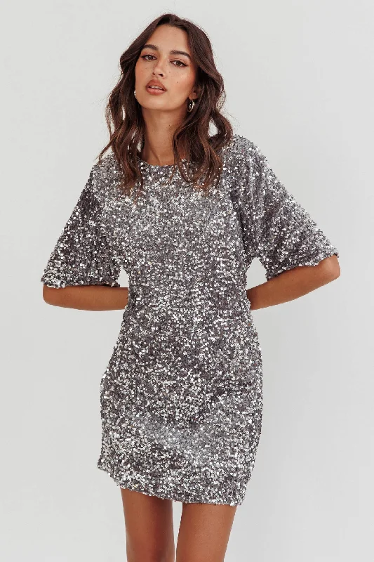 Mini dresses with pocket details for added functionality Miramar Backless Sequin Dress Silver Mini dresses with pocket details for added functionality Miramar Backless Sequin Dress Silver