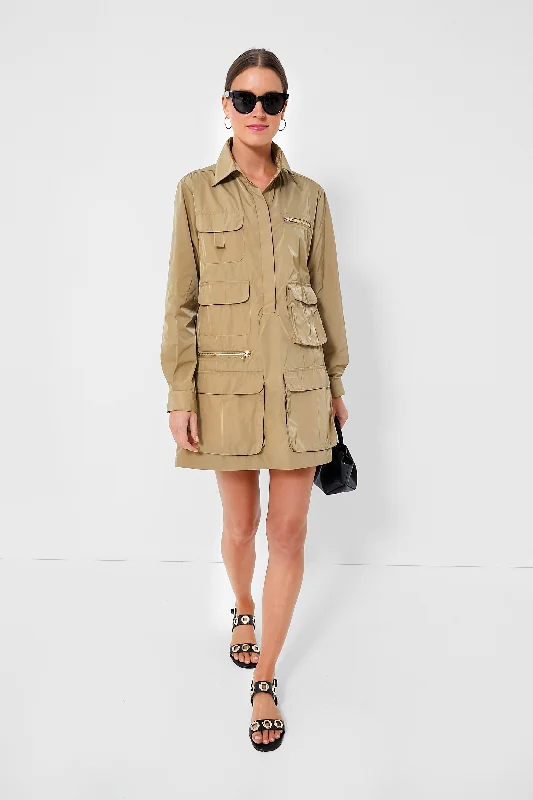 Midi dresses with off - the - shoulder necklines for a flirty look Khaki Backpack Dress Midi dresses with off - the - shoulder necklines for a flirty look Khaki Backpack Dress