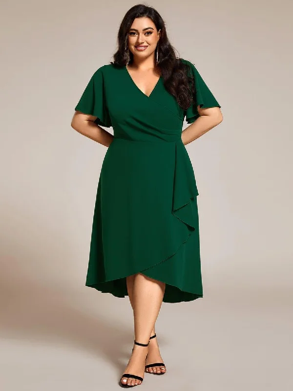 Sheath satin wedding dresses for a sleek appearance Midi wedding guest dresses in navy blue for a formal affair pretty FALLON|Plus Size High-Stretch V-neck Midi Wedding Guest Dress Sheath satin wedding dresses for a sleek appearance Midi wedding guest dresses in navy blue for a formal affair pretty FALLON|Plus Size High-Stretch V-neck Midi Wedding Guest Dress