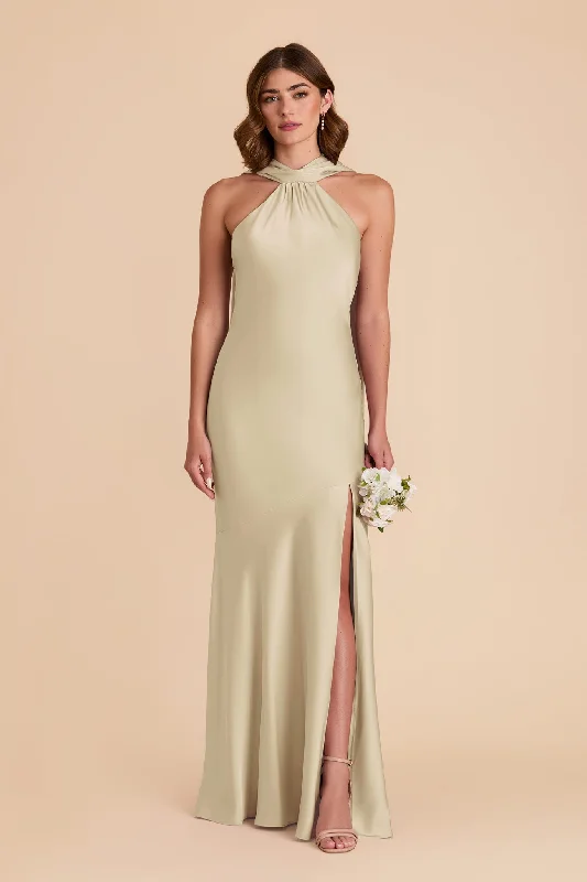 Maternity jersey dress for comfort Eileen Matte Satin Dress - Prosecco