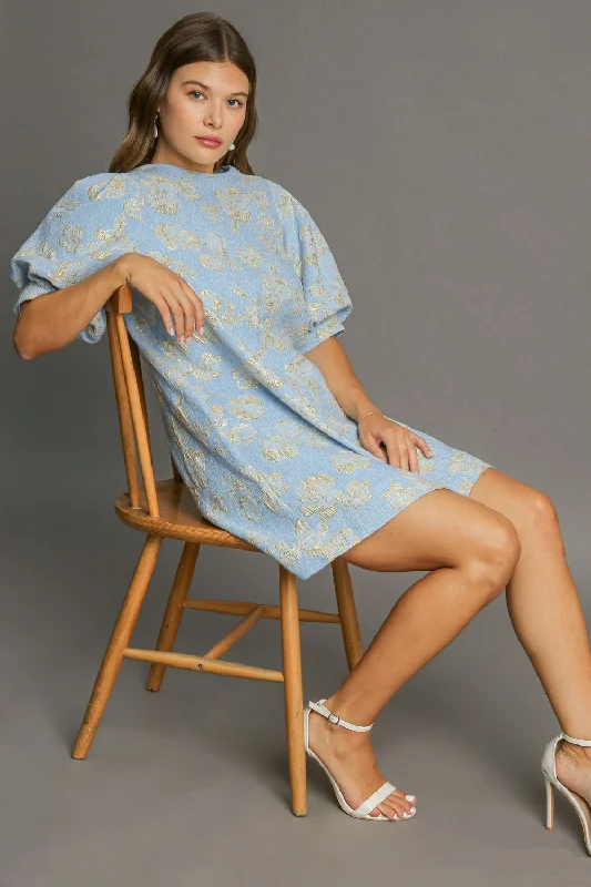 Denim mini dresses with distressed details Cecile Dress - Blue