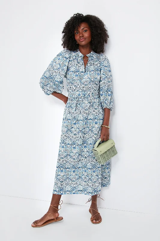 Midi dresses with pleated skirts for a timeless and elegant appeal Blue Morris Allotment Maya Dress Midi dresses with pleated skirts for a timeless and elegant appeal Blue Morris Allotment Maya Dress