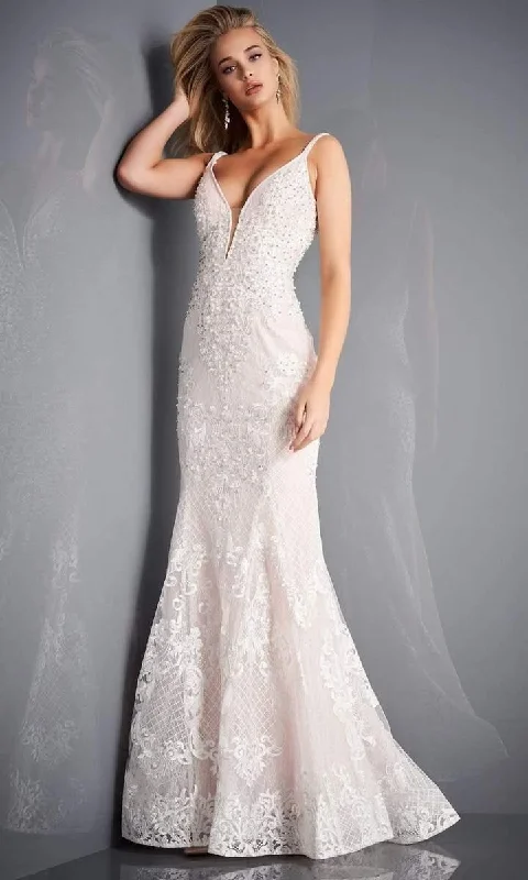 Maternity dress for a gender reveal party Jovani 66792 Embroidered Deep V Neck Trumpet Dress Maternity dress for a gender reveal party Jovani 66792 Embroidered Deep V Neck Trumpet Dress