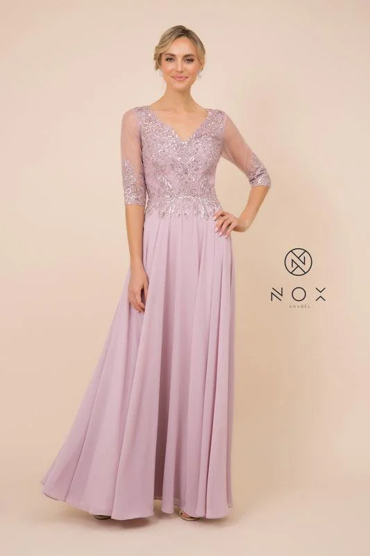 Maternity dress for a baby's dedication Prom Long Dress Evening Long Sleeve Gown