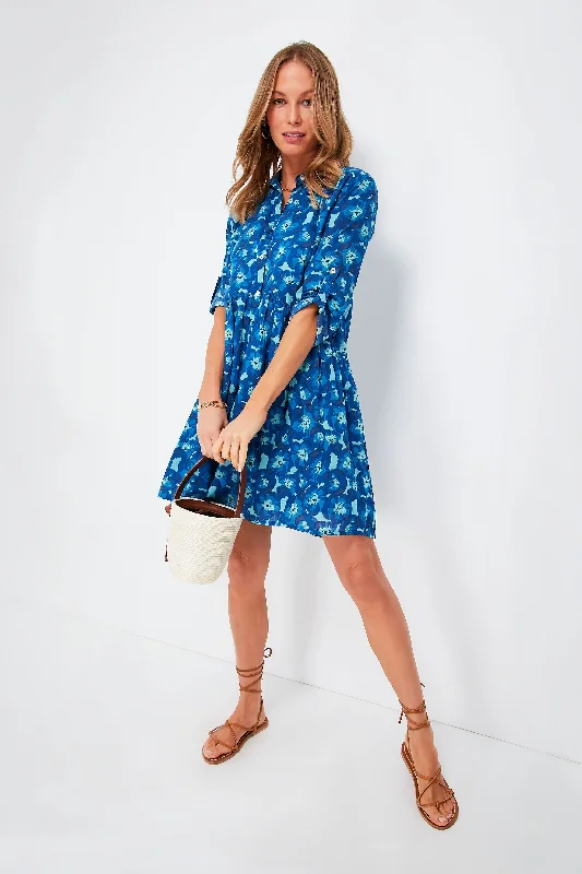 Midi dresses with button - down skirts for a unique and functional design Blue Jacinta Deauville Dress Midi dresses with button - down skirts for a unique and functional design Blue Jacinta Deauville Dress