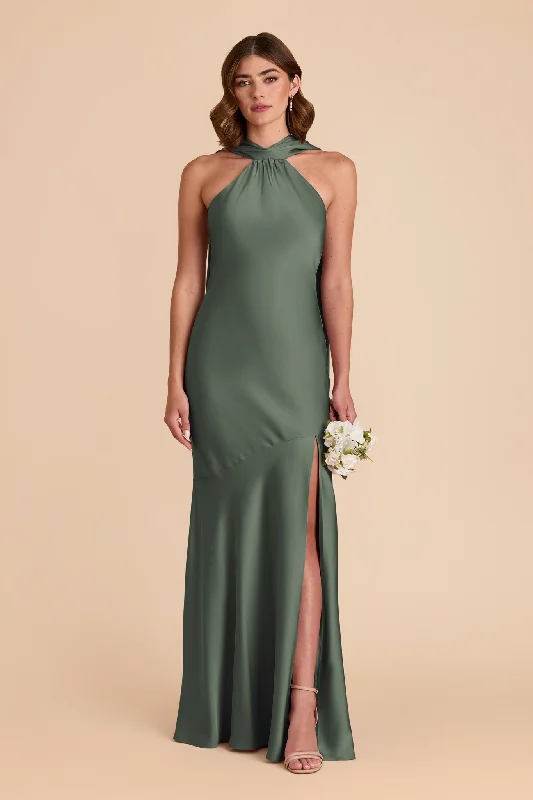 Maternity dress for a baby's first visit to the brewery Eileen Matte Satin Dress - Eucalyptus Maternity dress for a baby's first visit to the brewery Eileen Matte Satin Dress - Eucalyptus