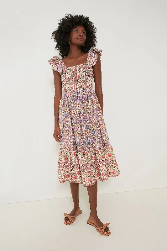 Midi dresses with mesh inserts for a trendy and breathable option Avignon Floral Olympia Dress
