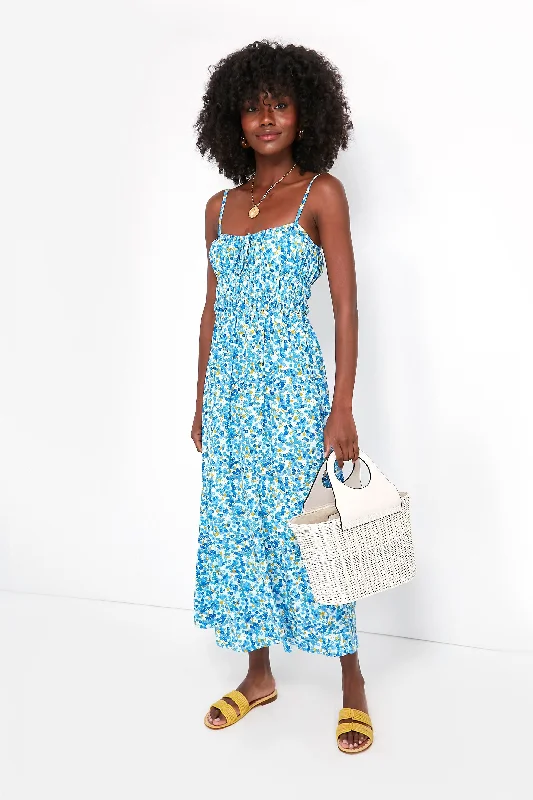 Maxi - inspired midi dresses with flowing fabrics for a beachy vibe Blue Lou Floral Print Caprera Midi Dress Maxi - inspired midi dresses with flowing fabrics for a beachy vibe Blue Lou Floral Print Caprera Midi Dress
