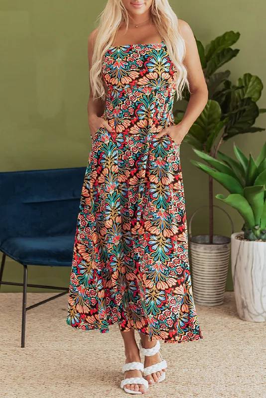 Midi dresses with bow accents for a sweet and charming look Boho Floral Sleeveless Maxi Dress Midi dresses with bow accents for a sweet and charming look Boho Floral Sleeveless Maxi Dress