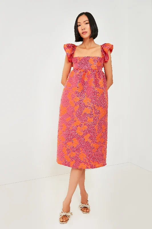 Midi dresses with pom - pom trims for a playful and festive look Pink Bubble Astraea Dress Midi dresses with pom - pom trims for a playful and festive look Pink Bubble Astraea Dress