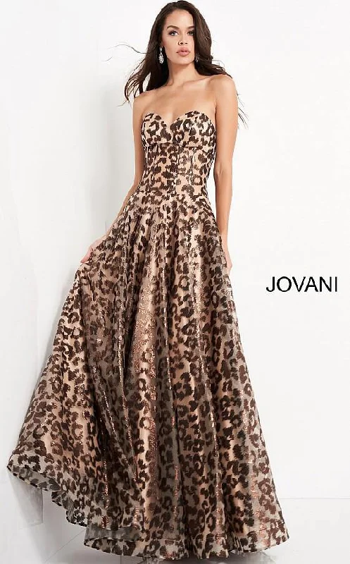 Maternity dress for a family photoshoot Jovani 04697 Long Formal Strapless Animal Print Gown Maternity dress for a family photoshoot Jovani 04697 Long Formal Strapless Animal Print Gown
