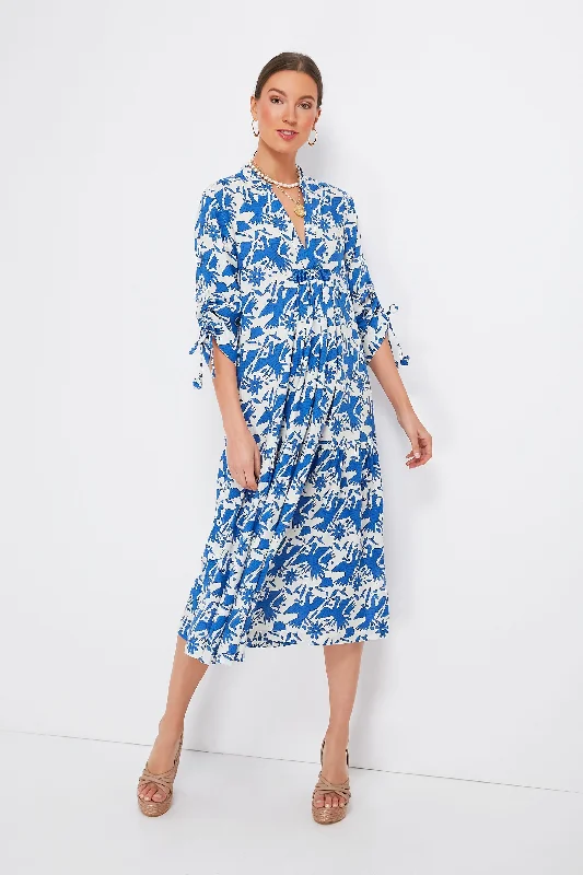 Midi dresses with button - front designs for a classic touch Mexican Blue Bird Catmint Dress Midi dresses with button - front designs for a classic touch Mexican Blue Bird Catmint Dress