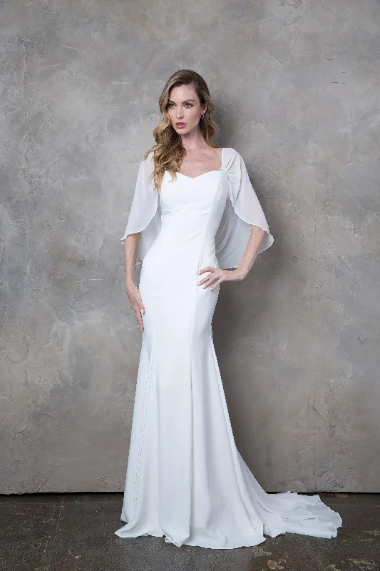 Maternity dress for a brunch with friends Bridal Long Chiffon Wedding Dress