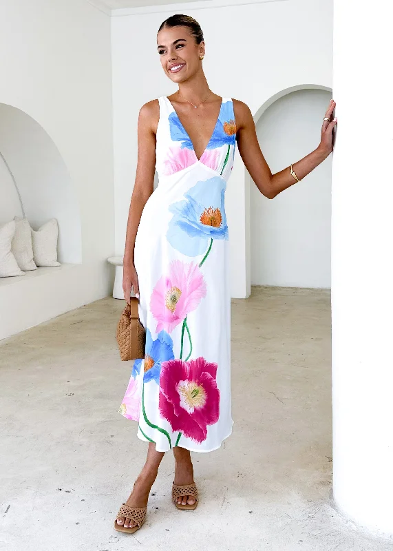 Midi dresses with ruffled sleeves for a more feminine and voluminous look Vienna Midi Dress - Pink Poppy Midi dresses with ruffled sleeves for a more feminine and voluminous look Vienna Midi Dress - Pink Poppy