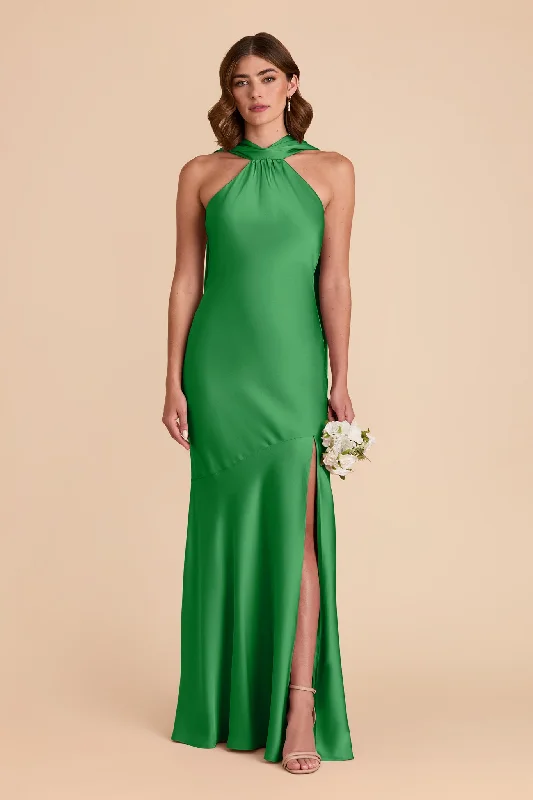 Maternity dress for hospital visits during pregnancy Eileen Matte Satin Dress - Kelly Green Maternity dress for hospital visits during pregnancy Eileen Matte Satin Dress - Kelly Green