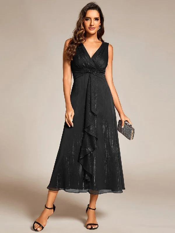 Wedding dresses with a ruched bodice for a textured look Wedding guest dresses with cold - shoulder ruffled sleeves and knee - length hems ever MEI|Glitter Sleeveless A-Line Midi Wedding Guest Dress with Ruffled Hem Wedding dresses with a ruched bodice for a textured look Wedding guest dresses with cold - shoulder ruffled sleeves and knee - length hems ever MEI|Glitter Sleeveless A-Line Midi Wedding Guest Dress with Ruffled Hem