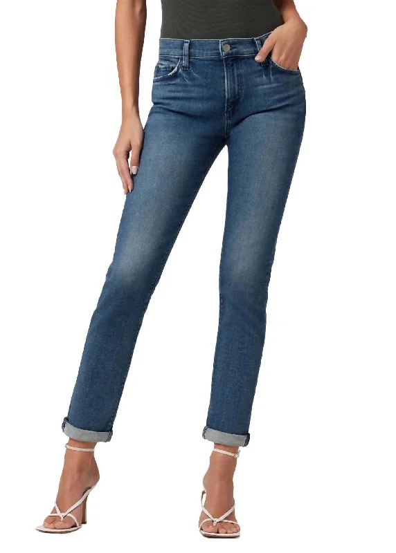 Women's Fleece - Lined Tight Trousers in Dark Blue for Warmth in Cold WeatherBobby Boyfriend Jean In Highway Women's Fleece - Lined Tight Trousers in Dark Blue for Warmth in Cold WeatherBobby Boyfriend Jean In Highway