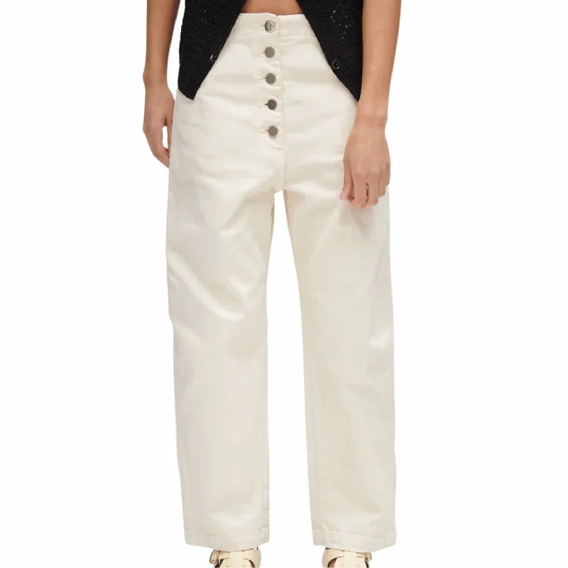 Plus Size Women's Snake - Print Tight Trousers in Brown and Black for a Bold Fashion StatementElkin Pant In Dirty White Plus Size Women's Snake - Print Tight Trousers in Brown and Black for a Bold Fashion StatementElkin Pant In Dirty White